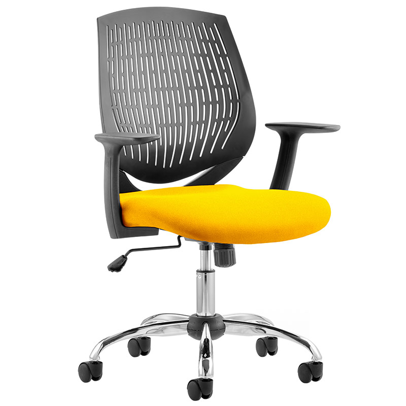 Dura Task Operator Chair with Bespoke Colour Seat - Senna Yellow