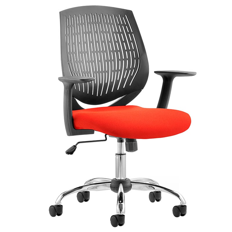 Dura Task Operator Chair with Bespoke Colour Seat - Tabasco Orange