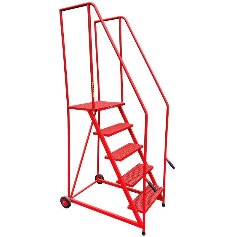  Easy Access 5-Tread Mobile Safety Steps - 500kg Capacity - 1270mm High Platform