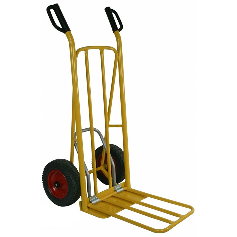 Yellow Easy-Tip Hand Truck - D-shape Handles - Puncture Proof Wheels