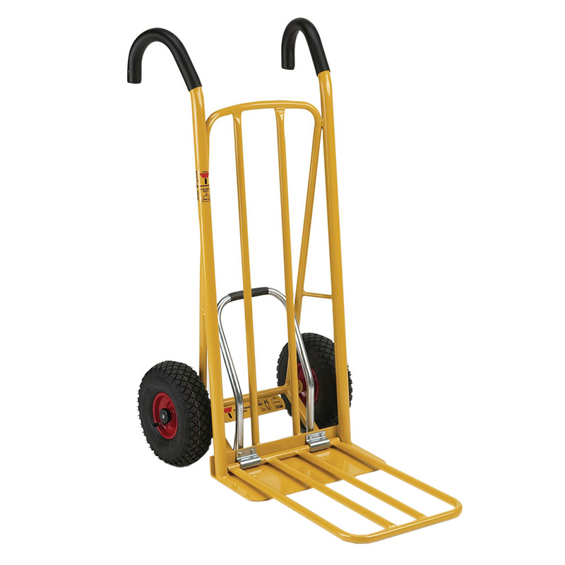 Yellow Easy-Tip Hand Truck - Ergonomic Handles - Puncture Proof Wheels