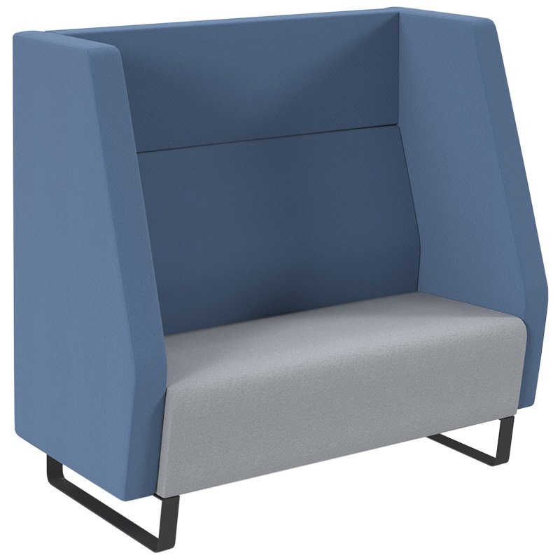 Encore Double Seater High Back Chair Soft Seating - Late Grey/Range Blue