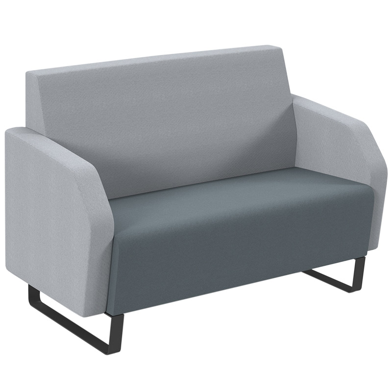 Encore Double Seater Low Back Chair Soft Seating - Elapse Grey/Late Grey