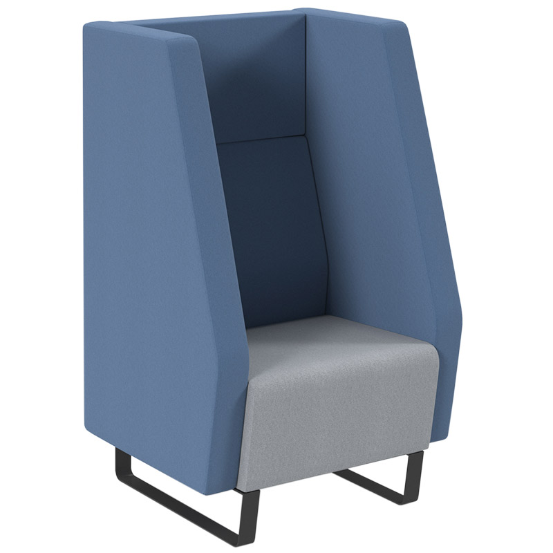 Encore Single Seater Soft Seating - High Back Chair - Late Grey/Range Blue