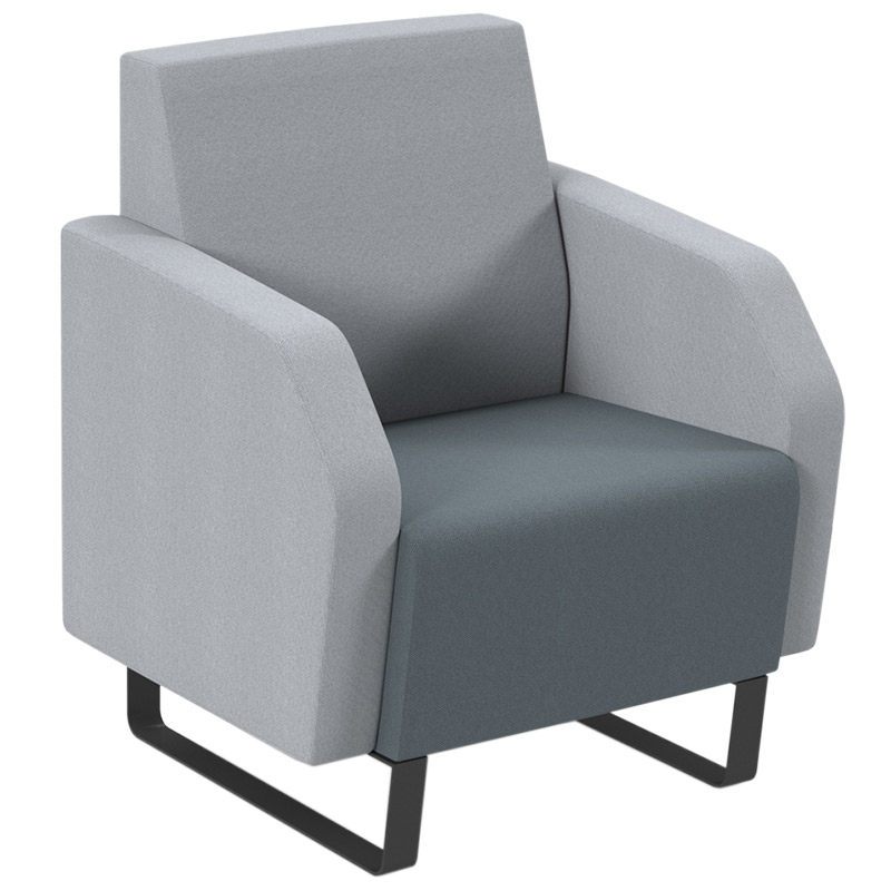 Encore Single Seater Soft Seating - Low Back Chair - Elapse Grey/Late Grey