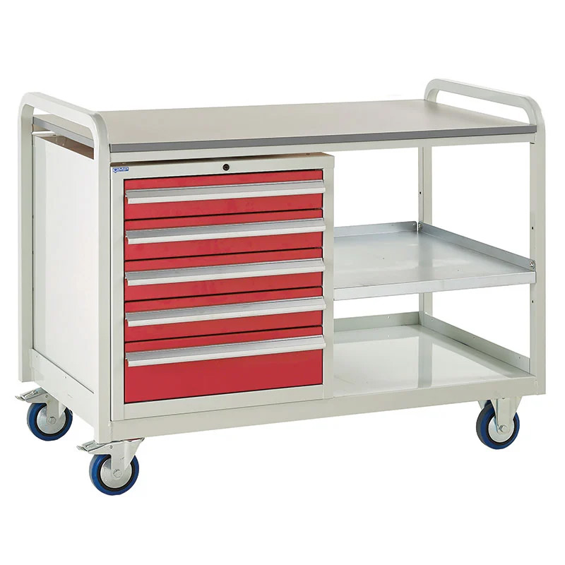 Euroslide Trolley Kit - Laminate Top, 5 Drawer Cabinet - 4x100mm & 1x150mm