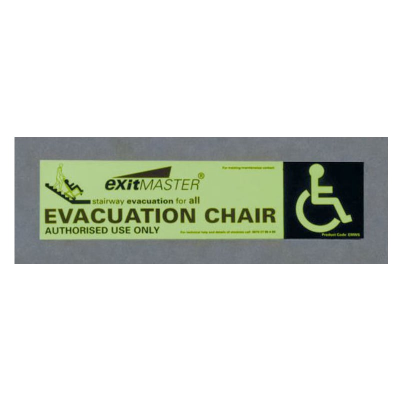 Photoluminescent Evacuation Chair Wall Sign