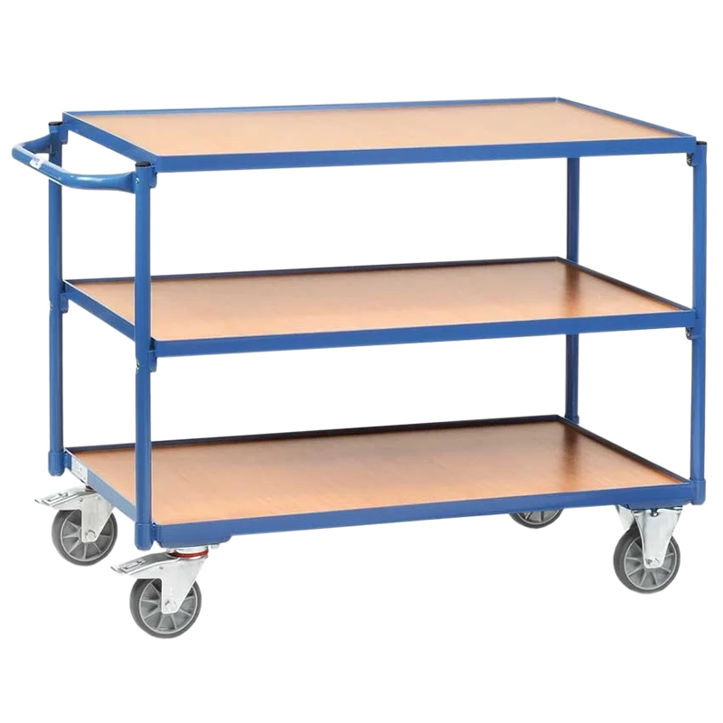 Fetra Table Top Cart With 3 Shelves 1000 x 600mm - Horizontal Handle