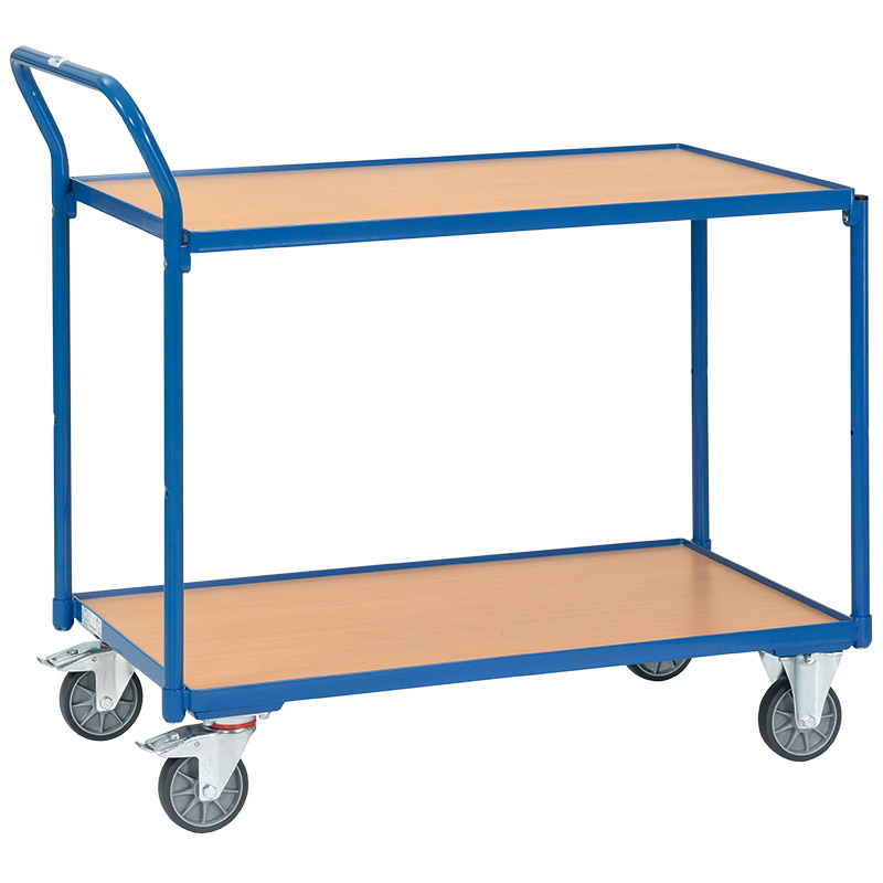 Fetra Table Top Cart With 2 Shelves 850 x 500mm - Angled Handle