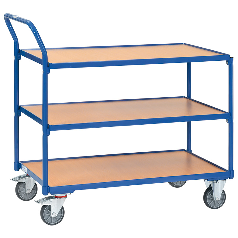 Fetra Table Top Cart With 3 Shelves 1000 x 600mm - Angled Handle