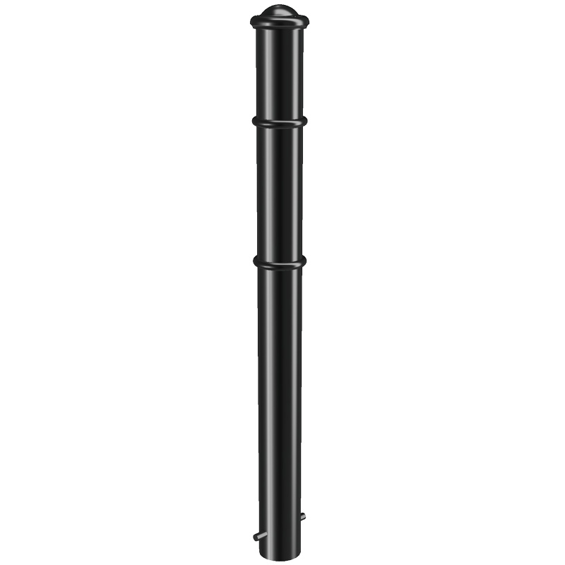 Fixed Traditional Bollard with Ragged Ends for Grouting - Galvanised Black - 1000mm H x 114mm dia.
