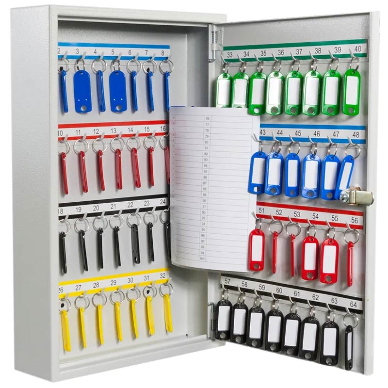 Fixed Hook Key Cabinet - 64 key capacity