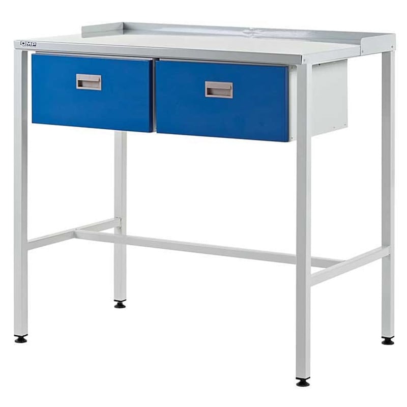 Flat Top Workstation With 2 Drawers 920mm H x 1000mm W x 600mm D