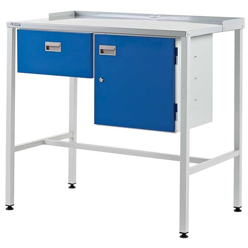 Flat Top Workstation, 1 Drawer and Cupboard 920mmH x 1000W x 460D