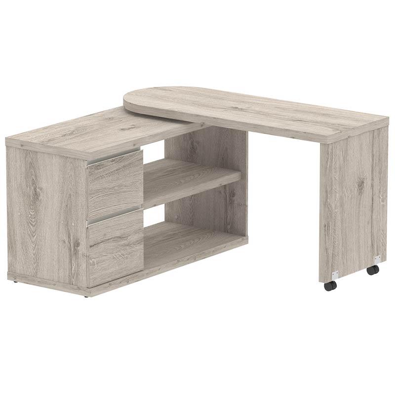 Fleur Smart Storage Desk - Grey Oak