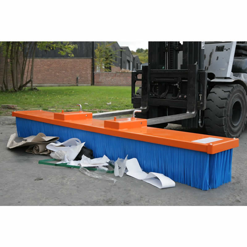 8 Row Heavy-Duty Forklift Sweeper Brush Attchment - 2.45m wide