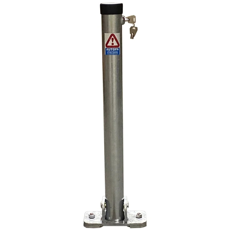 Galvanised Hinged Parking Post with Integral Push Lock - Randomly keyed