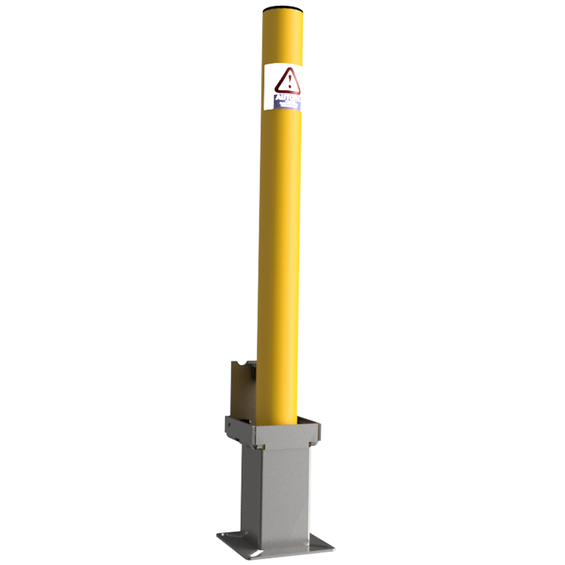 Standard Galvanised & Painted Yellow Removable Parking Post - 900 x 76mm