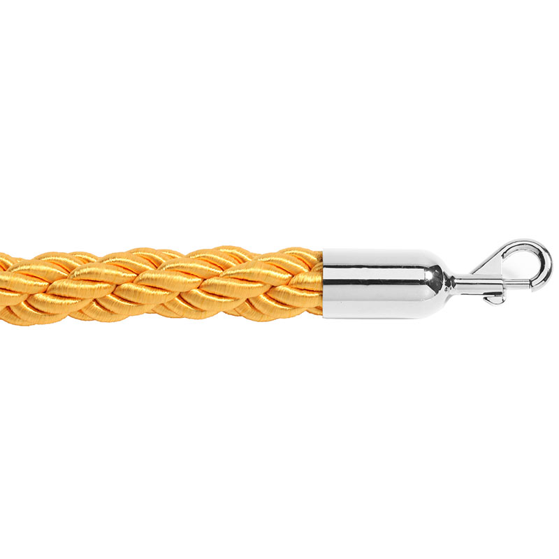 1.8m Gold Braided Twisted Barrier Ropes with Slide Snap Connectors