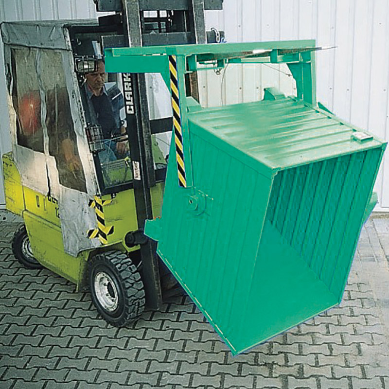 Stackable Forklift Tipping Skip - Green - 2000kg Capacity - 1000 x 2000 x 1200mm