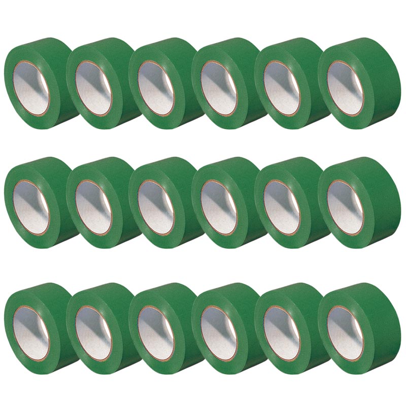 Green PVC Line Marking Floor Tape - 50mm x 33m Rolls - Pack of 18