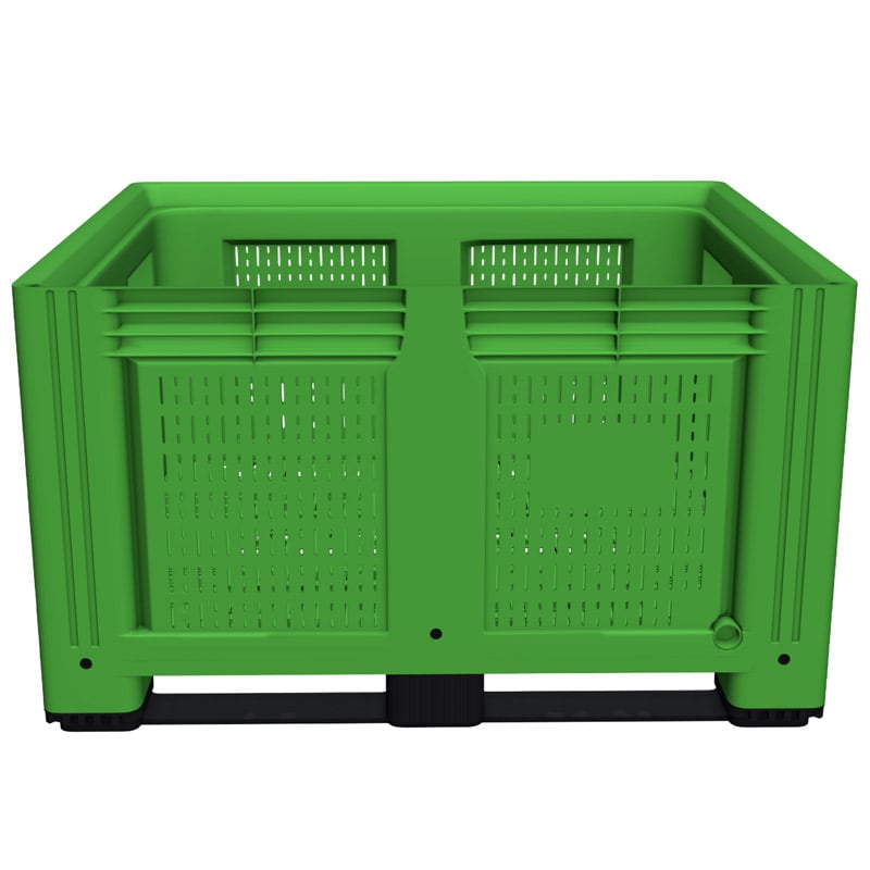 Green Vented Plastic Box Pallet - 790 x 1200 x 1000mm