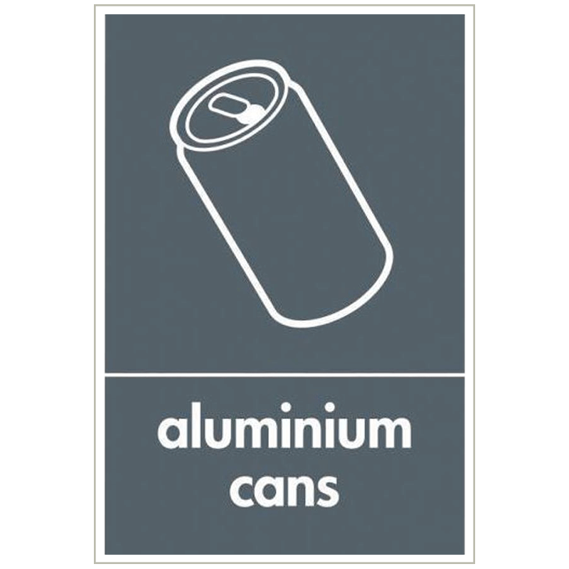 Grey A5 Wheelie Bin Sticker Alumnium Cans - 200 x 150mm