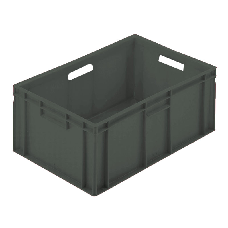 Stacking Euro Container with solid sides & base - Grey 45L - 235 x 600 x 400mm - pack of 5