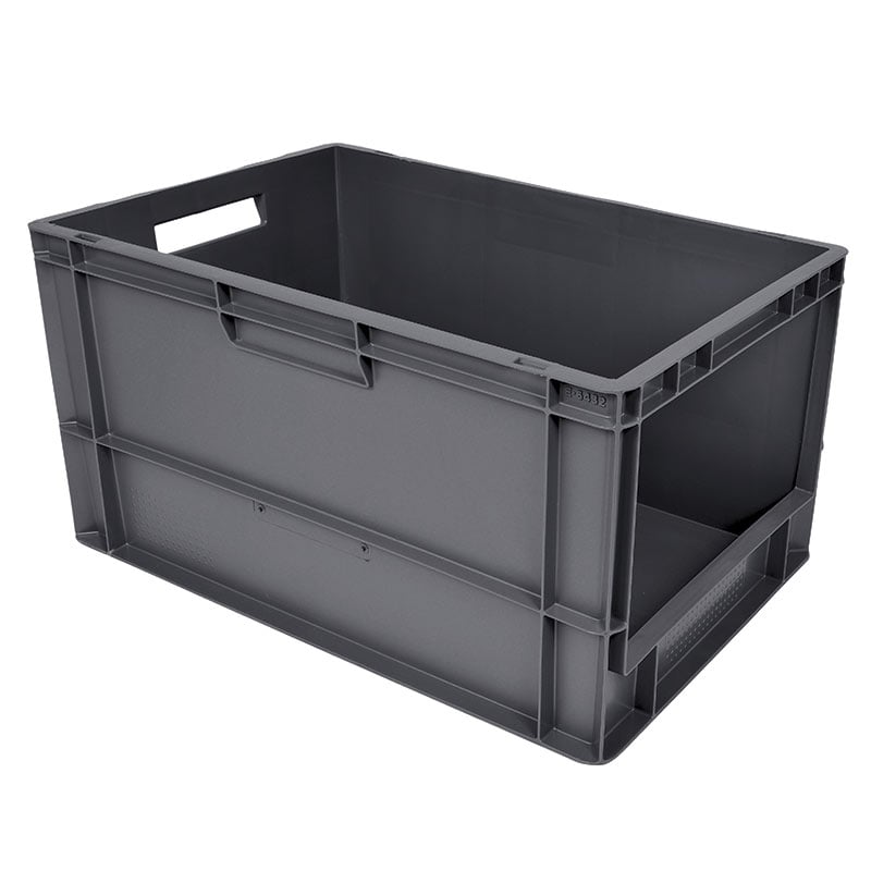 60L Grey Topstore Open-Front Euro Container - 320 x 400 x 600mm - pack of 2