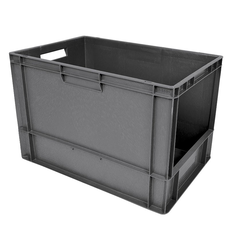 76L Grey Topstore Open-Front Euro Container - 400 x 400 x 600mm - pack of 2