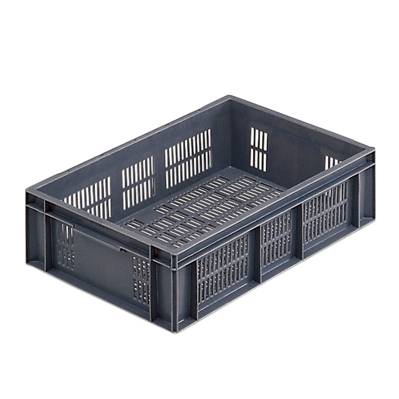 Stacking Euro Container with ventilated sides & base - Grey 28L - 150 x 600 x 400mm - pack of 5