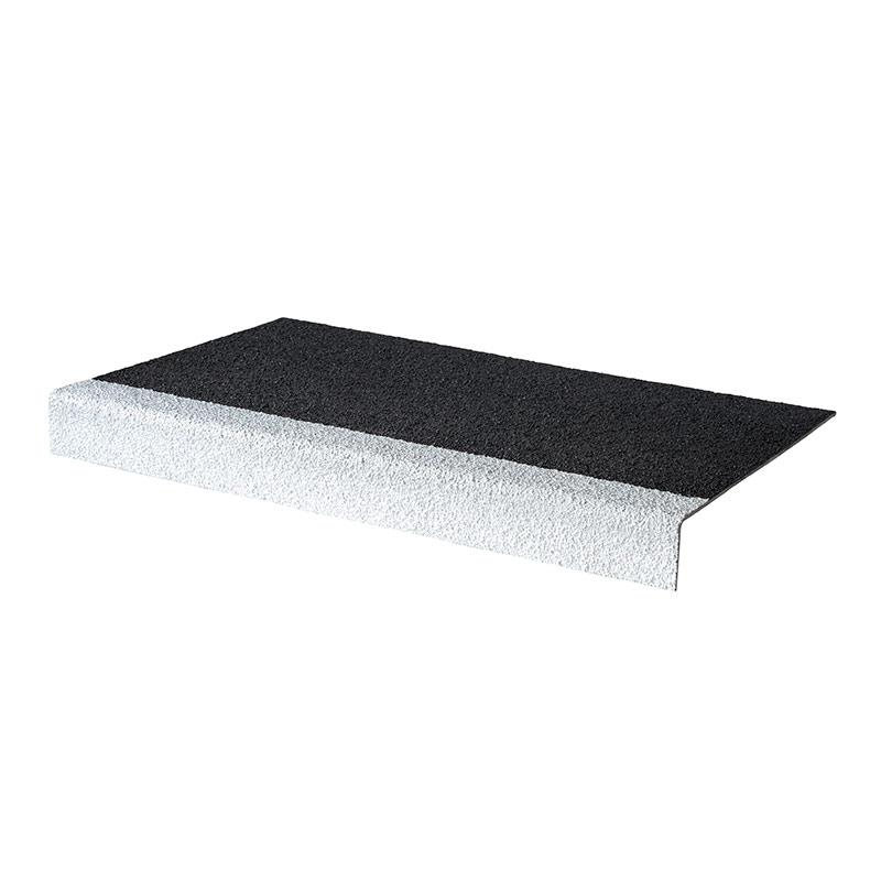 Anti-slip GRP stair tread 55 x 345 x 3000mm - black & white