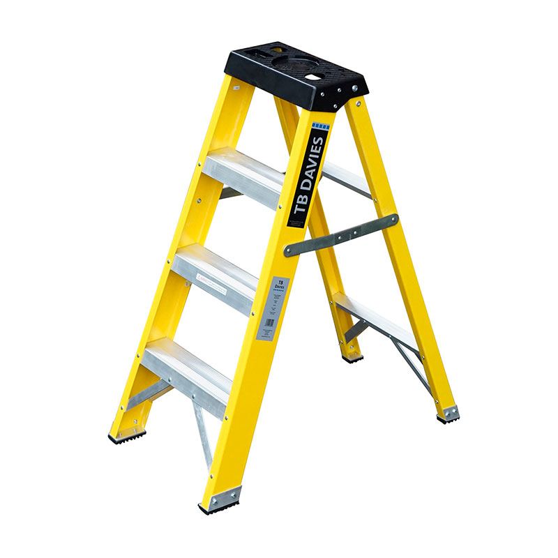 GRP Fibreglass Swingback Steps - 4 Tread - 1m high platform - insulated to 30,000v EN131
