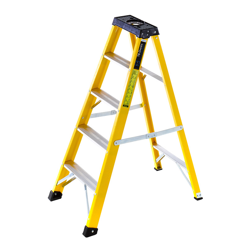 GRP Fibreglass Swingback Steps - 5 Tread - 1.25m high platform - insulated to 30,000v EN131