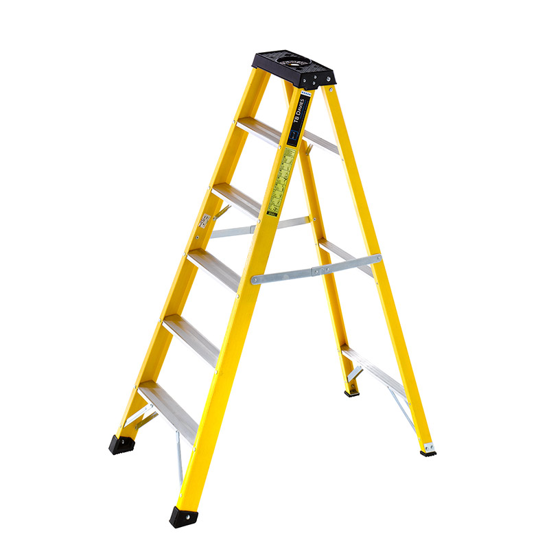 GRP Fibreglass Swingback Steps - 6 Tread - 1.5m high platform - insulated to 30,000v EN131