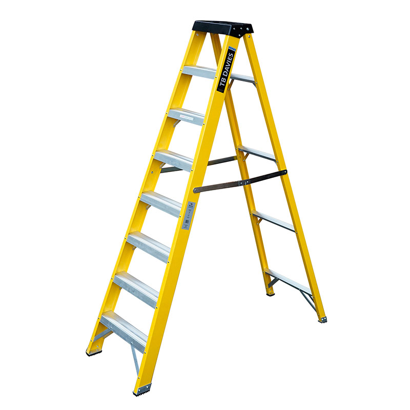 GRP Fibreglass Swingback Steps - 8 Tread - 2m high platform - insulated to 30,000v EN131