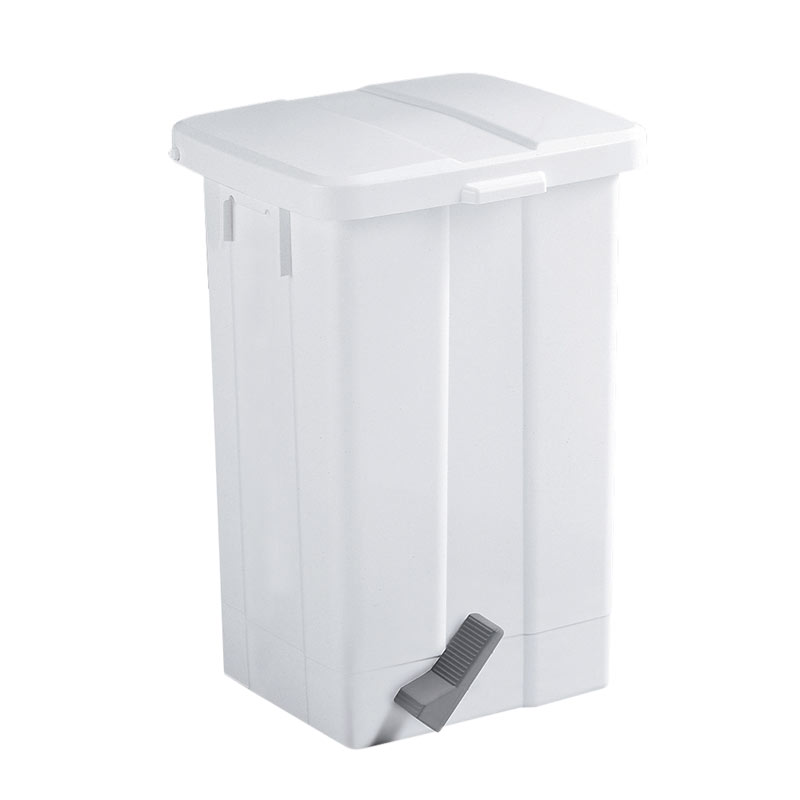 Hands Free 50L White Pedal Bin 