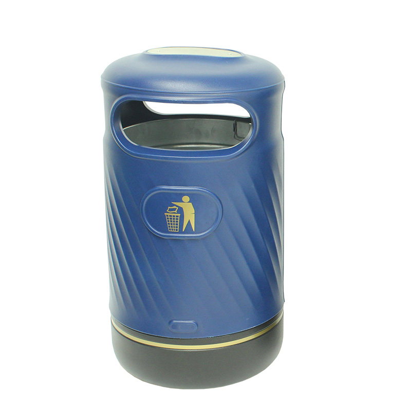 Harribin 100L outdoor litter bin with stubber plate - dark blue