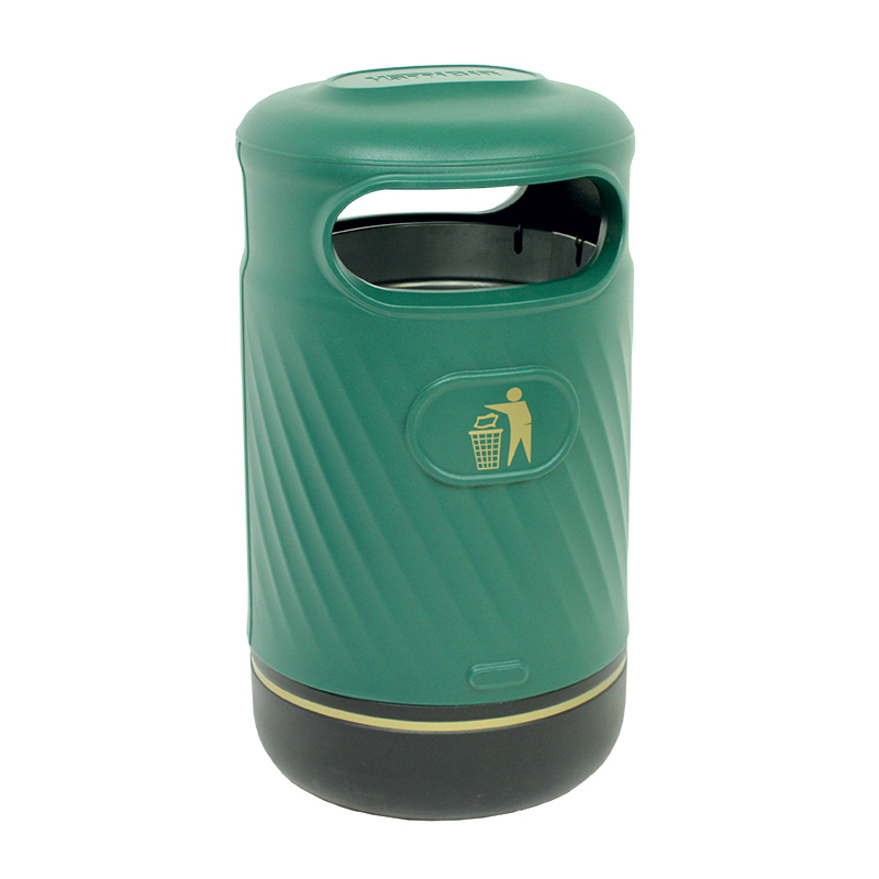 Harribin 100L outdoor litter bin - dark green