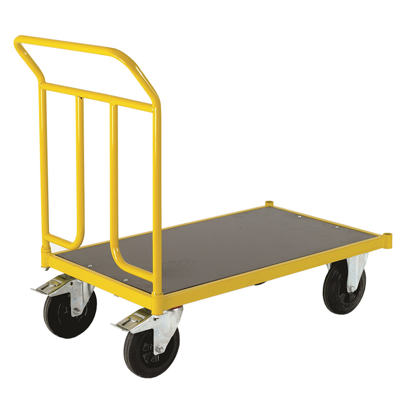 Single ended Heavy Duty Platform Trolley with rubber wheels