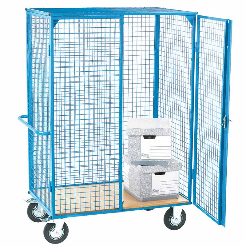 Heavy Duty Distribution Trolley with Lockable Doors - 1790h x 1270L x 750w - 500kg Capacity