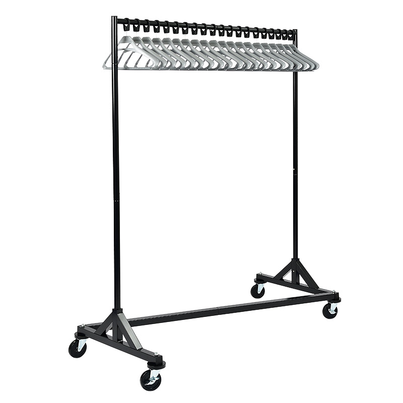 Heavy Duty Garment Z-Rack, 113kg, 1890H x 1475L x 610D, 20 Silver Anti-theft Hangers 