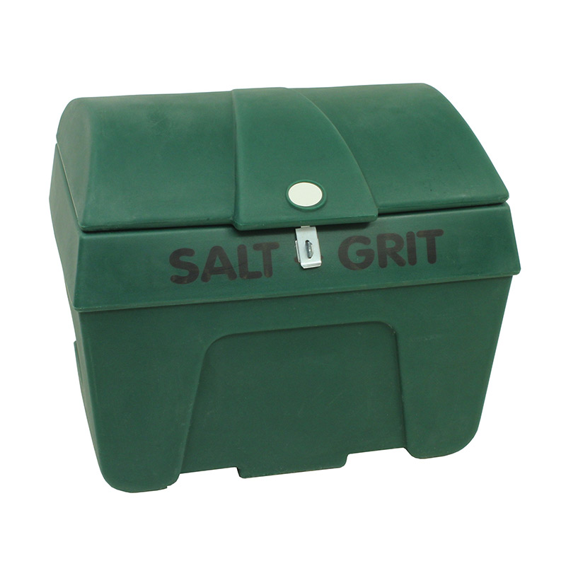 Polyethylene grit bin with hasp & staple - green, 200L
