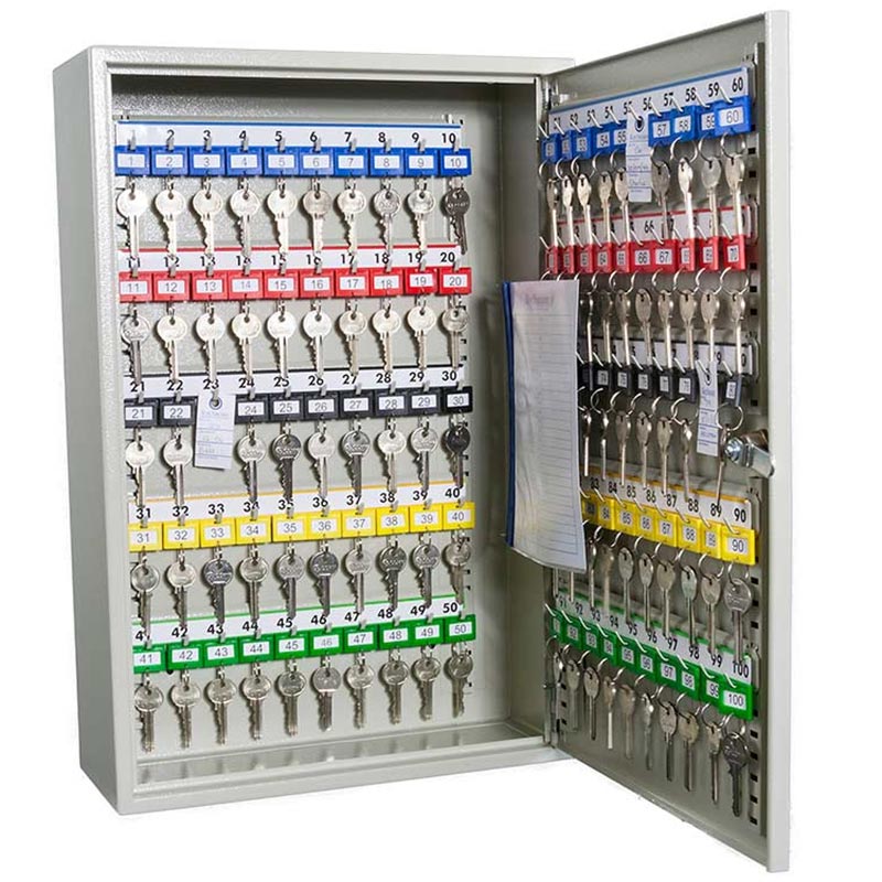 Heavy-Duty Steel Key Security Cabinet - 100 key capacity