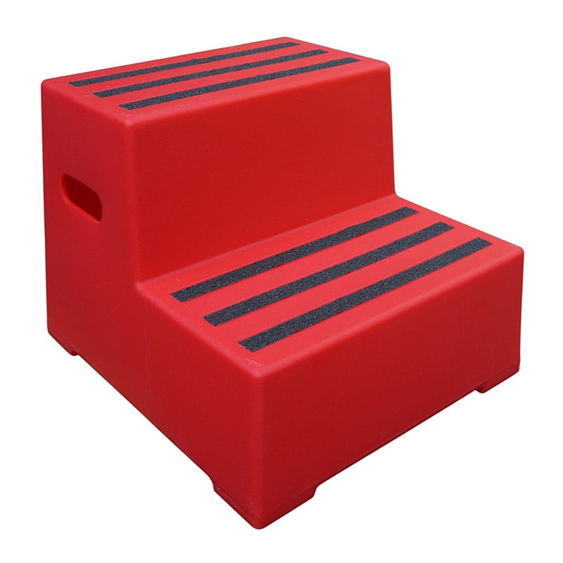 Heavy-Duty Moulded Plastic Steps - 2 treads - 415mm High - 260kg Capacity