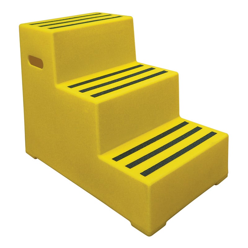 Heavy-Duty Moulded Plastic Steps - 3 Treads - 620mm High - 260kg Capacity