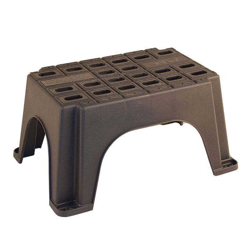 Heavy-duty plastic safety step stool - 280mm deep tread