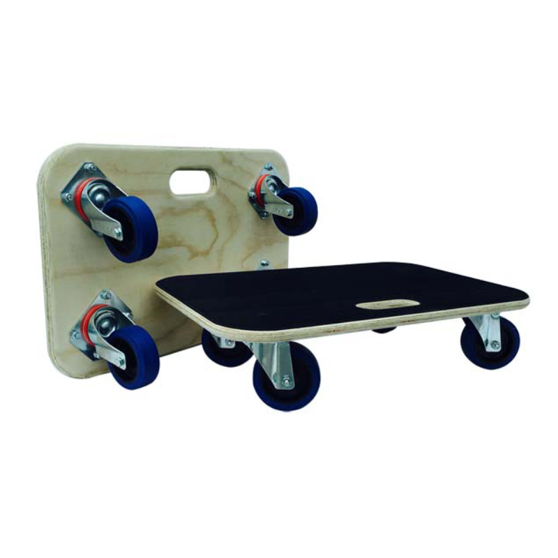 600kg Heavy-Duty Wooden Dolly with Rubber Platform - 150 x 380 x 600mm (H x W x D)