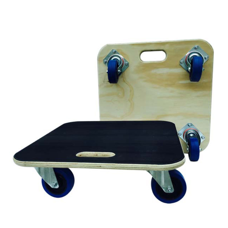 600kg Heavy-Duty Wooden Dolly with Rubber Platform - 150 x 510 x 510 (H x W x D mm)