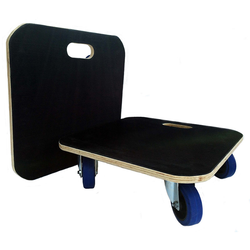 600kg Heavy-Duty Wooden Dolly with Rubber Platform - 150 x 590 x 590mm (H x W x D)